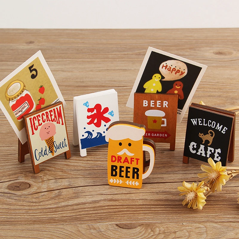 

Wooden Memo Photo Card Holders Paper Note Clip for Party Wedding Home Bar Decor
