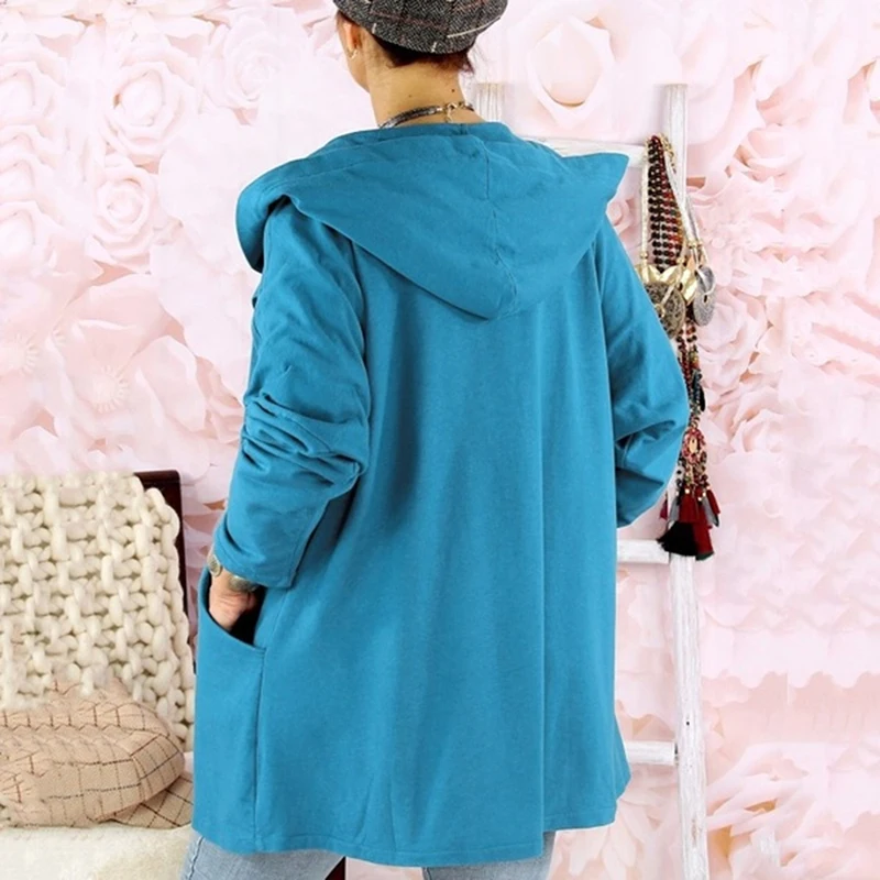 Осенняя весенняя одежда оверсайз Женские повседневные пальто с капюшоном