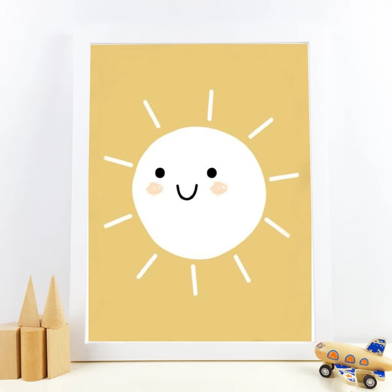 Солнце клёш и проектом холст картины милый солнечный свет украшение для детской