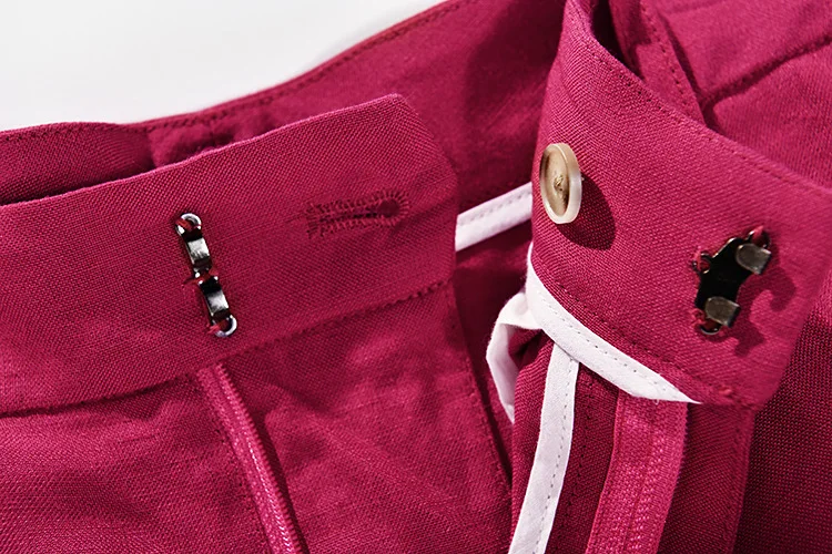 2020 Casual pencil pants female new spring summer temperament commute was thin waist bright linen trousers female feet pants