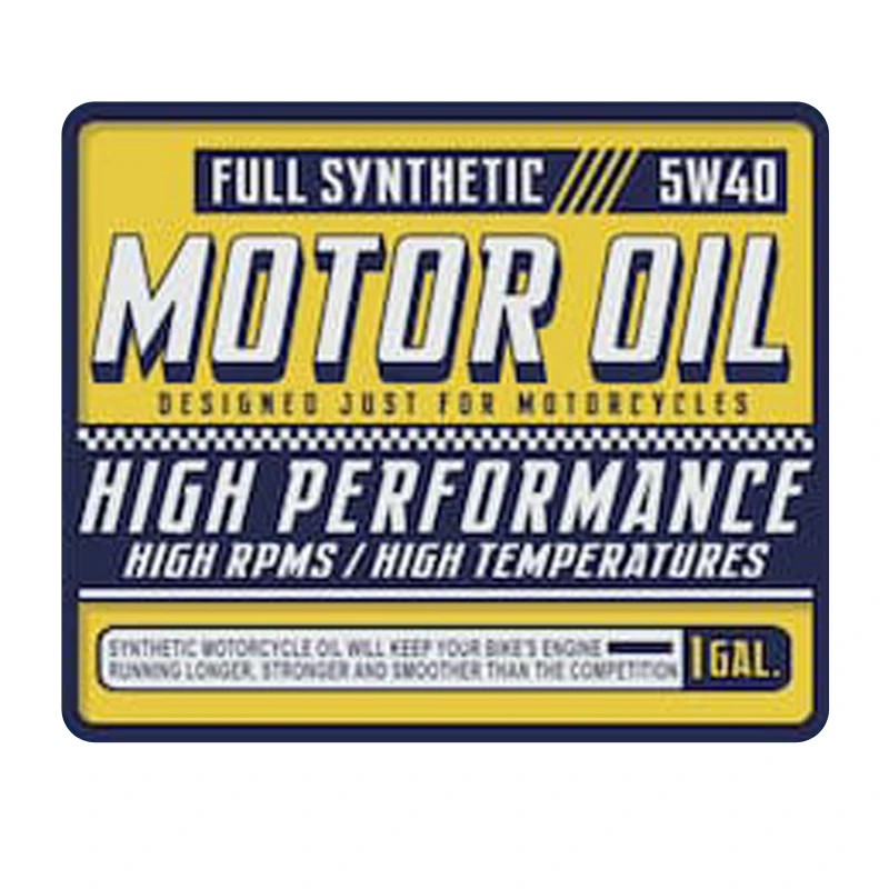 

FULL SYNTHETIC 5W40 motor oil HIGH RERFORMANCE Motorcycle racing Sticker Decal
