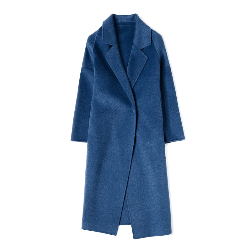 

HighQuality Autumn Cashmere Coat Alpaca Warm Winter Long Coat Women Wool Coat Office Lady Slim Female Overcoat Oversize Plussize