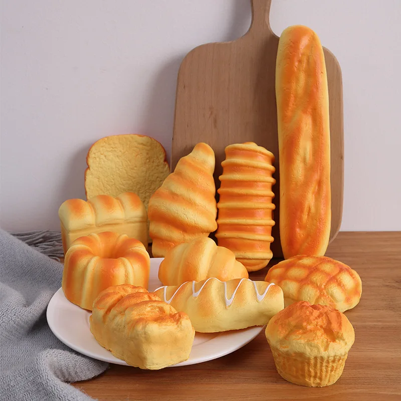 

Play House Simulation Bread New Strange Toy Decompression Artifact Fake Food Photography Props Window Cabinet Decoration