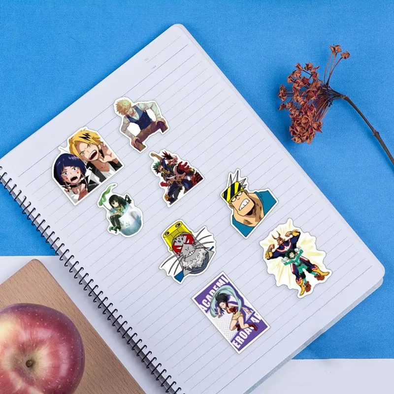 

50Pcs/Lot My Hero Academia Stickers Classic Japan Anime Sticker Phone Decal Modern Popular Laptop Car Skateboard Luggage Fridge