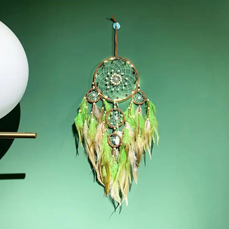 

Large Dream Catchers Handmade Dream Catcher with Exquisite Feather Beaded Art Wall Decor Hanging Crafts for Home Ornament Gift