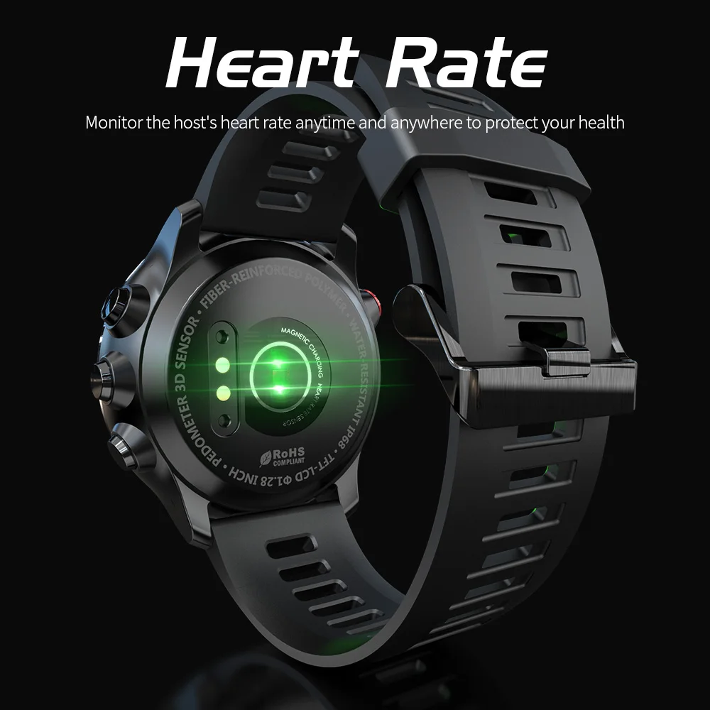 Смарт часы LOKMAT ZEUS для мужчин и женщин полностью сенсорные спортивные с кровяным