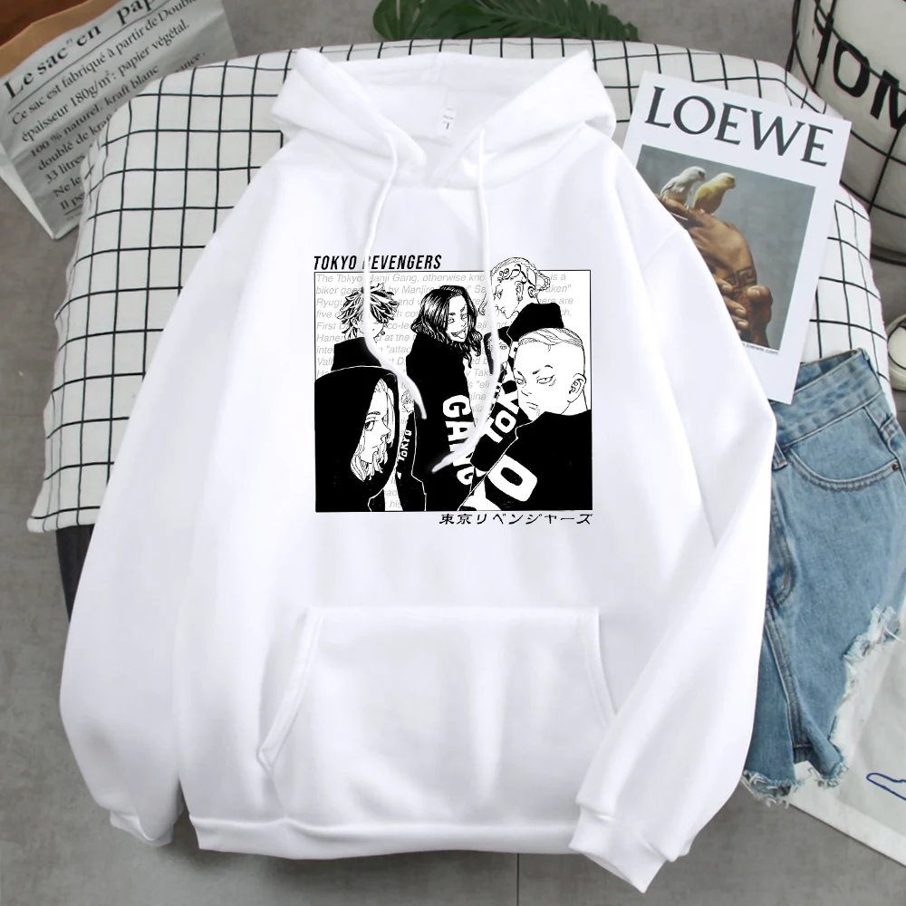 

Tokyo Revengers Black Printing Women Hooded Hip Hop Comfort Hoody Harajuku Fleece Streetwear 2021 Spring Fashion Womens Hoodie