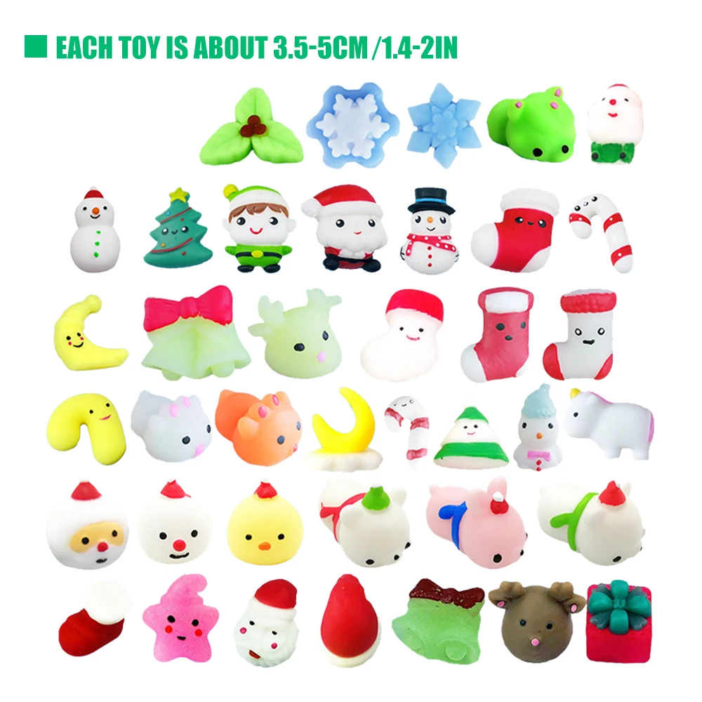 

20 шт. Mochi мягкие игрушки Рождественские милые животные декомпрессионные зеленые музыкальные подарки для детей и взрослых