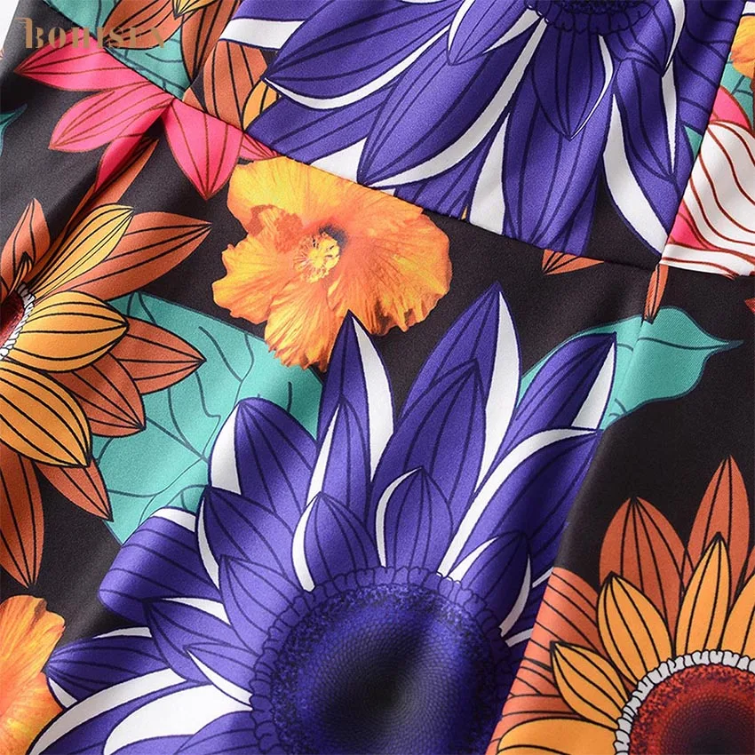 BOHISEN африканская Дашики женская одежда юбка без рукавов Глубокий v-образный вырез