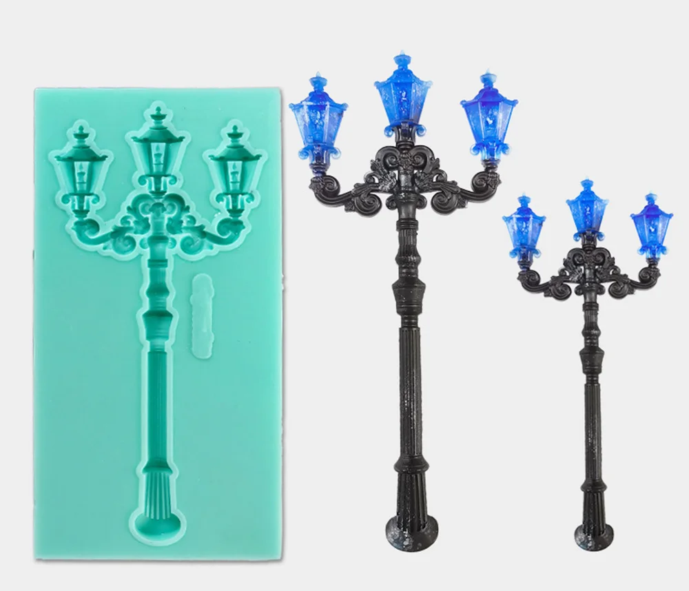 

Street Lamp Fondant Cake 2D Forms For Mold Crystal Chocolate Decoration Baking DIY Silicone Mould Handmade Tools