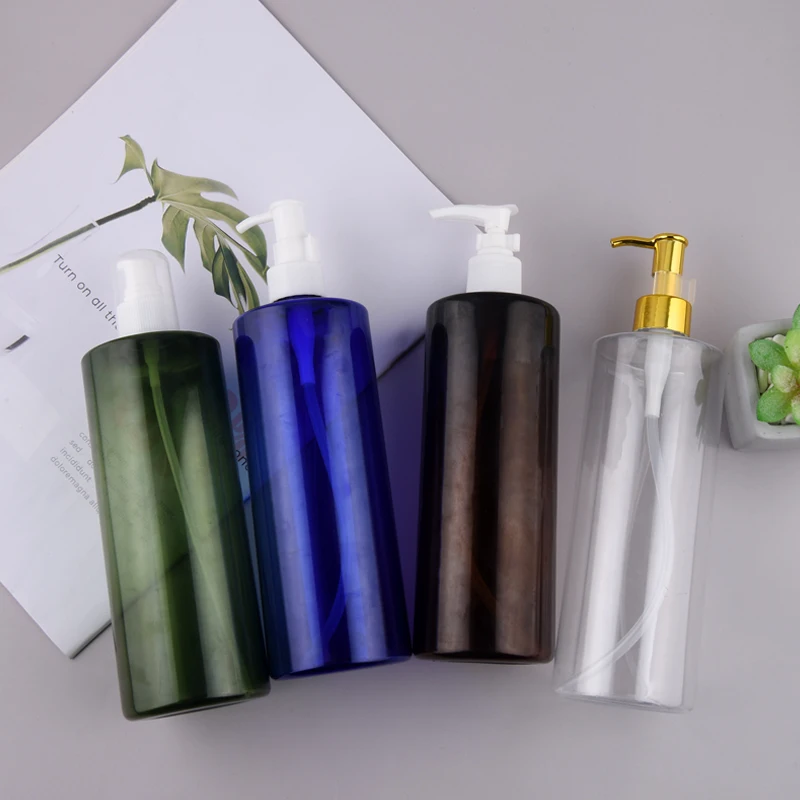 5 шт./лот 500 мл красочная пластиковая бутылка для косметики насос масляного