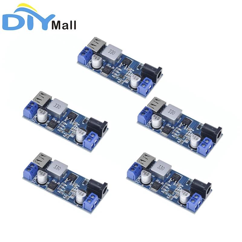 

5 шт. XY-3606 Мощность модуль DC-DC 24V/12 В до 5 В пост 5A Шаг вниз Питание понижающий преобразователь заменить Регулируемая LM2596S