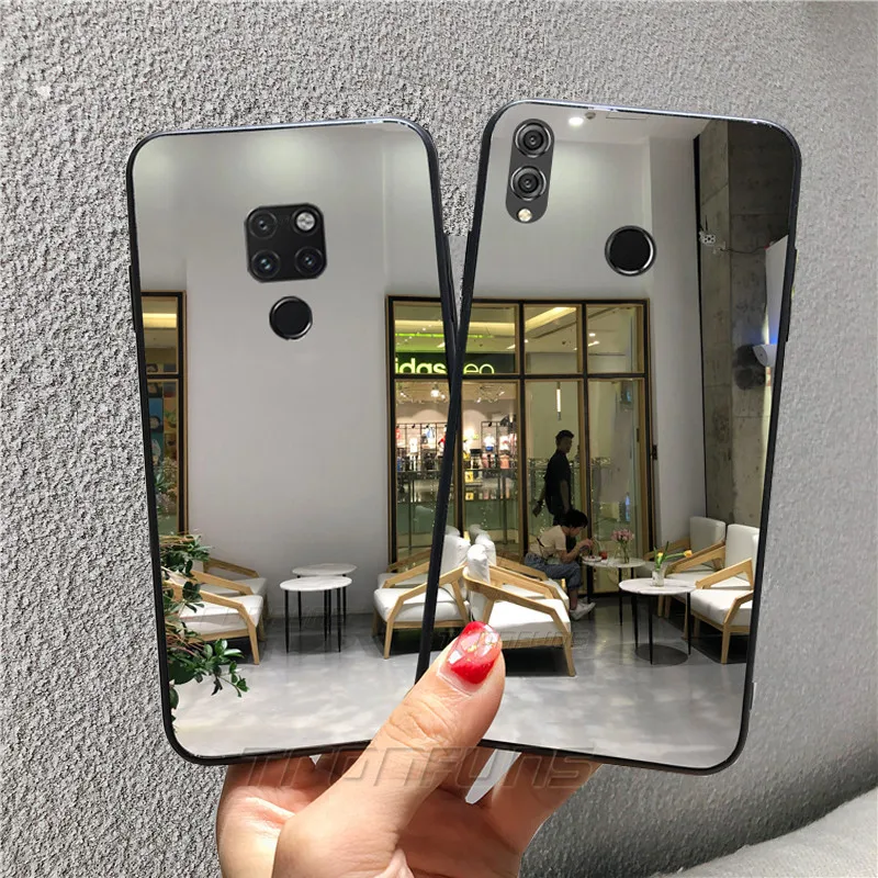 Блестящий зеркальный Мягкий чехол из ТПУ для Huawei P20 P30 Lite Mate 30 Psmart Y5 Y6 Y7 Y9 2019 Honor 20 s 10i