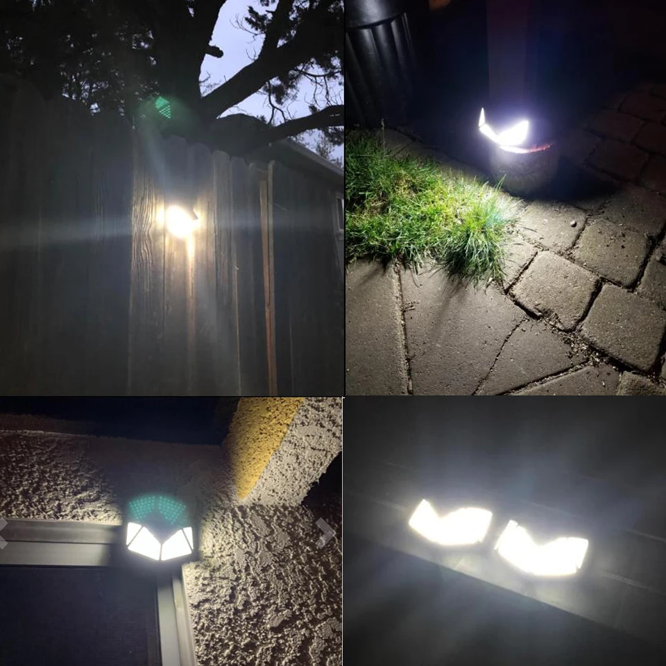 100 Led 4-сторонняя лампа на солнечной батарее с движения PIR Сенсор 3 Режим светодиодный безопасности светильник с 270 градусов солнечный светильник для наружного сада