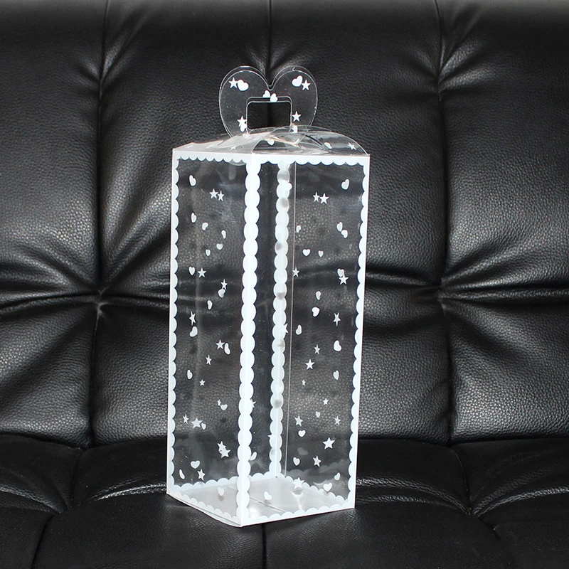Transparent Flower Handle Box Waterproof Packaging Bags Folding Handbag Hanging Gift |