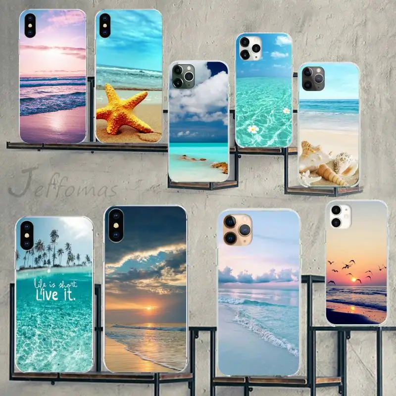 

Sea Sky Sandy beach sunset Phone Case for iPhone 7 8 11 12 13 mini pro X XS XR MAX Plus