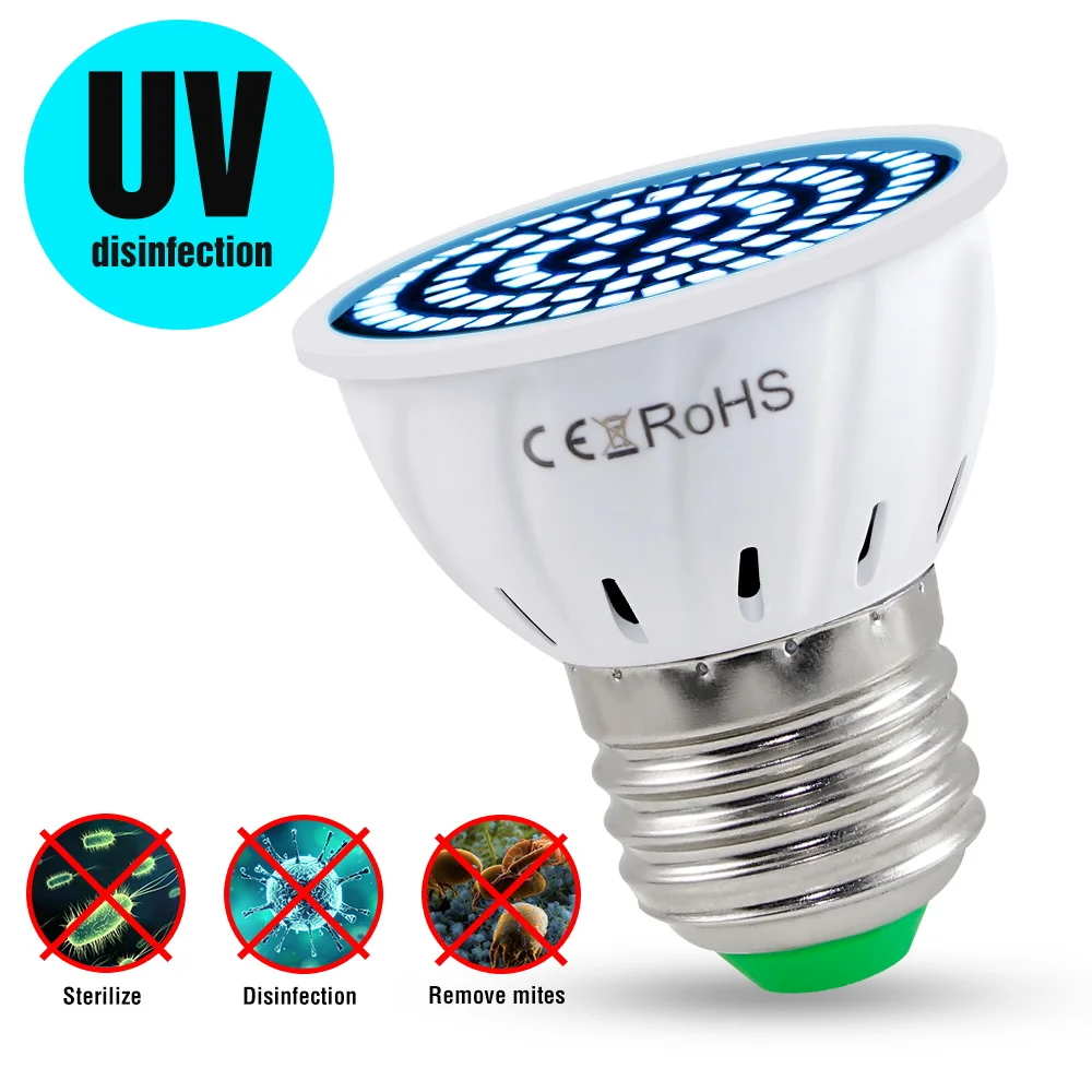 УФ стерилизатор Светодиодная лампа E27 дезинфекции бактерицидный облучатель E14