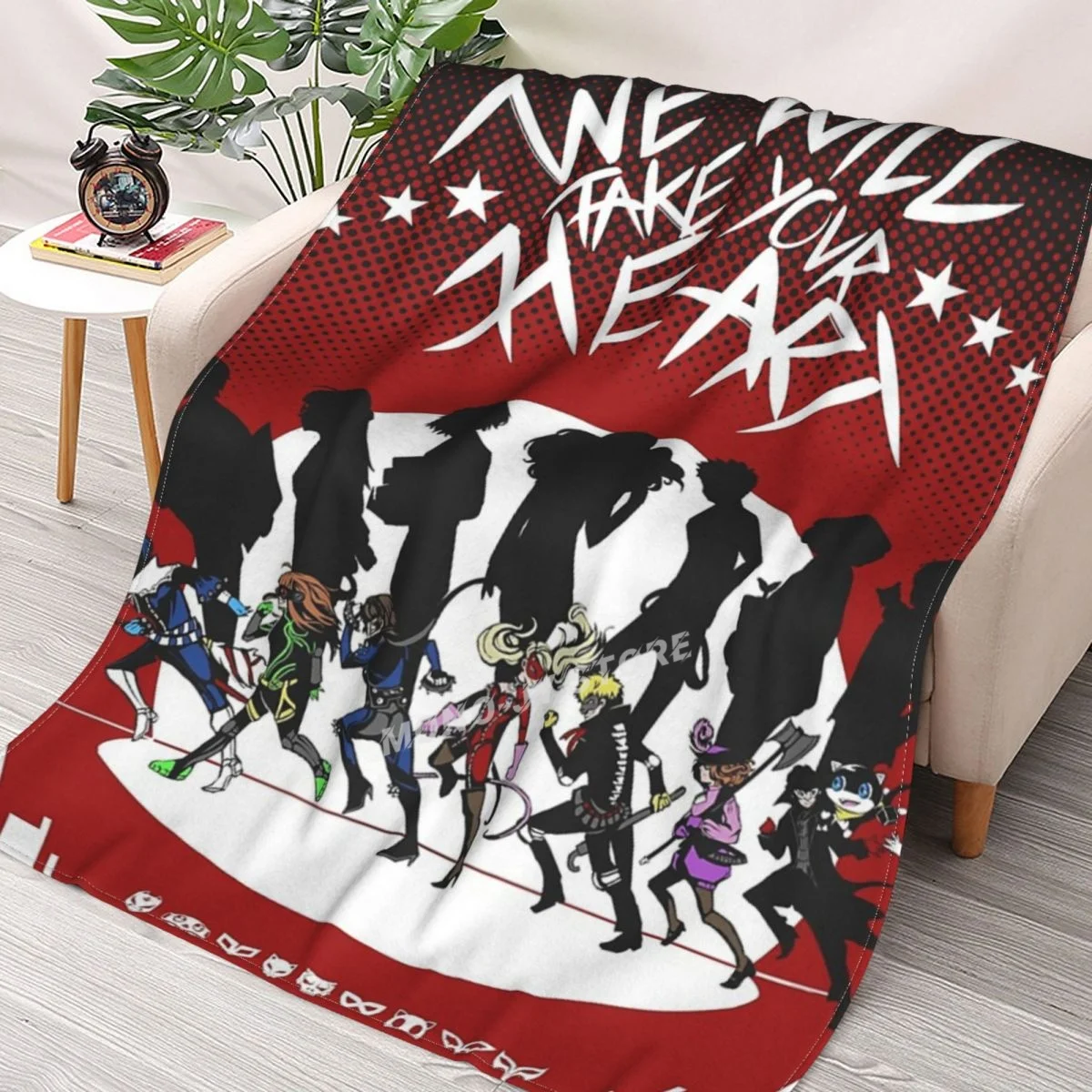 

We Will Take Your Heart the phantom thieves of hearts Throw Blanket Sherpa Blanket Bedding soft Blankets