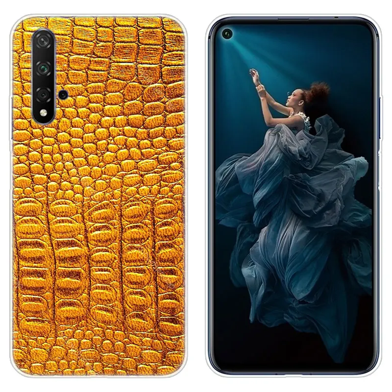 Силиконовый чехол с текстурой крокодиловой кожи для Huawei NOVA 5 5i Mate 30 Lite Y9 Prime 2019 P Smart