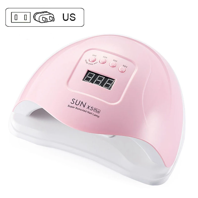 Pink US Plug 80 Вт Светодиодный УФ-лампы для ногтей 36 светодиодный s для ногтей сушилка для рук УФ-гель для ногтей с Сенсор таймер ЖК-дисплей Дисплей 30/60/90s SUNX5 плюс - Цвет: Pink US Plug