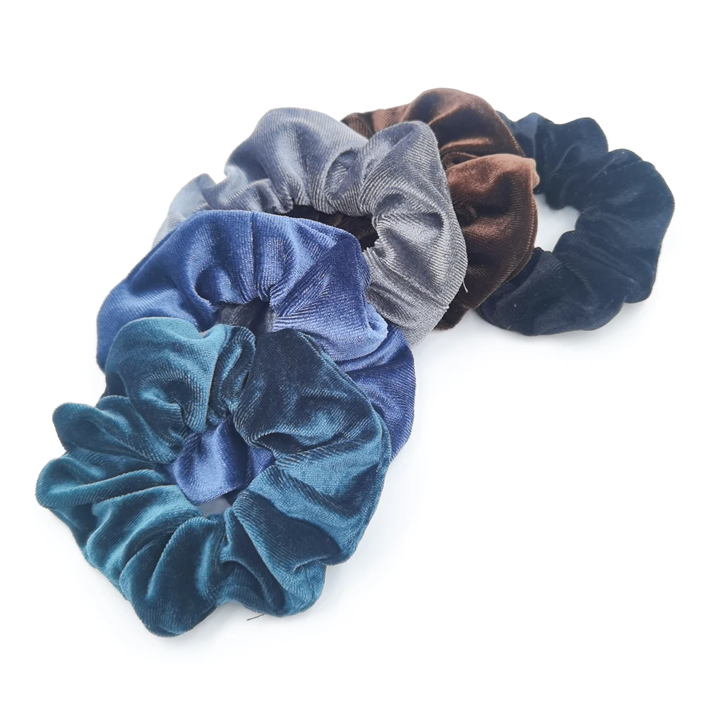 hair clip ins 5PCS/Set Velvet Scrunchies Elastic Rubber Hair Bands Women Girls Soft Solid Headbands Ponytail Holder Hair Rope Tie Accessories hair ties for women