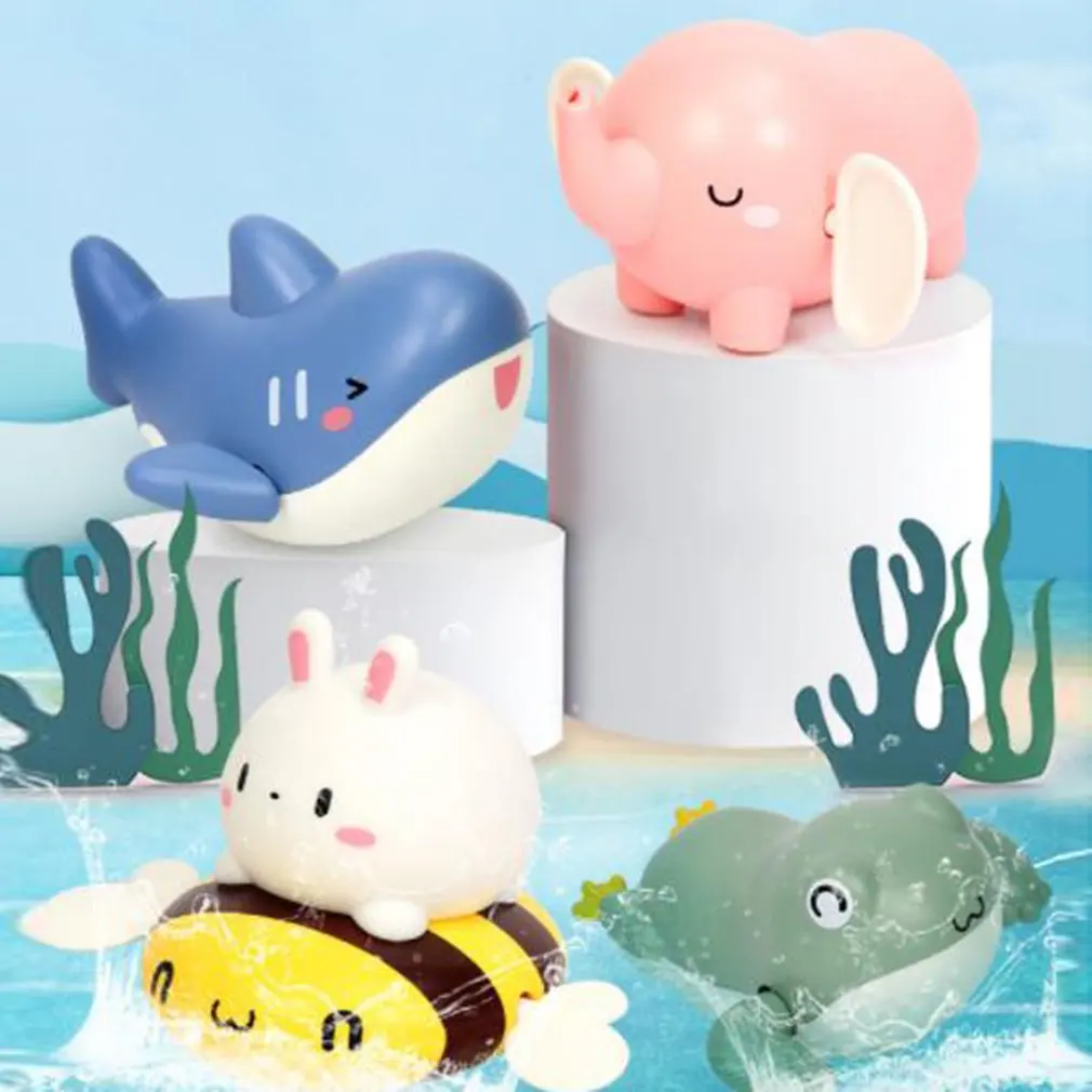 

New Infant Clockwork Bath Toys For Kids Summer Cute Cartoon Plastic Infant Water Game Bathing Swimming Pool Toy For Toddlers
