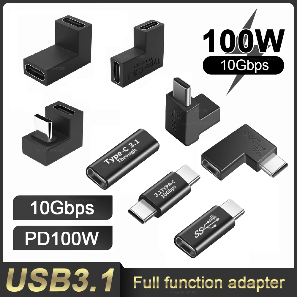 

USB 3.1 Type C Adapter Female To Male Converter 10 Gbps USB C Charge Data Sync Extension Connector Plug for Laptop Tablet Phone