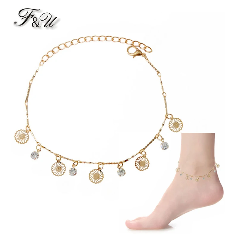 Лидер продаж пикантные женские ножные браслеты F &amp U с цепочкой на щиколотку