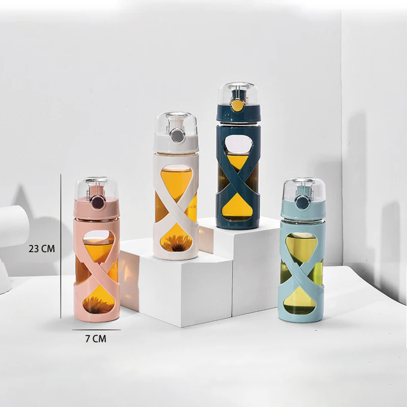 Бутылка для воды из боросиликатного стекла 17 унций с легкой откидной крышкой и