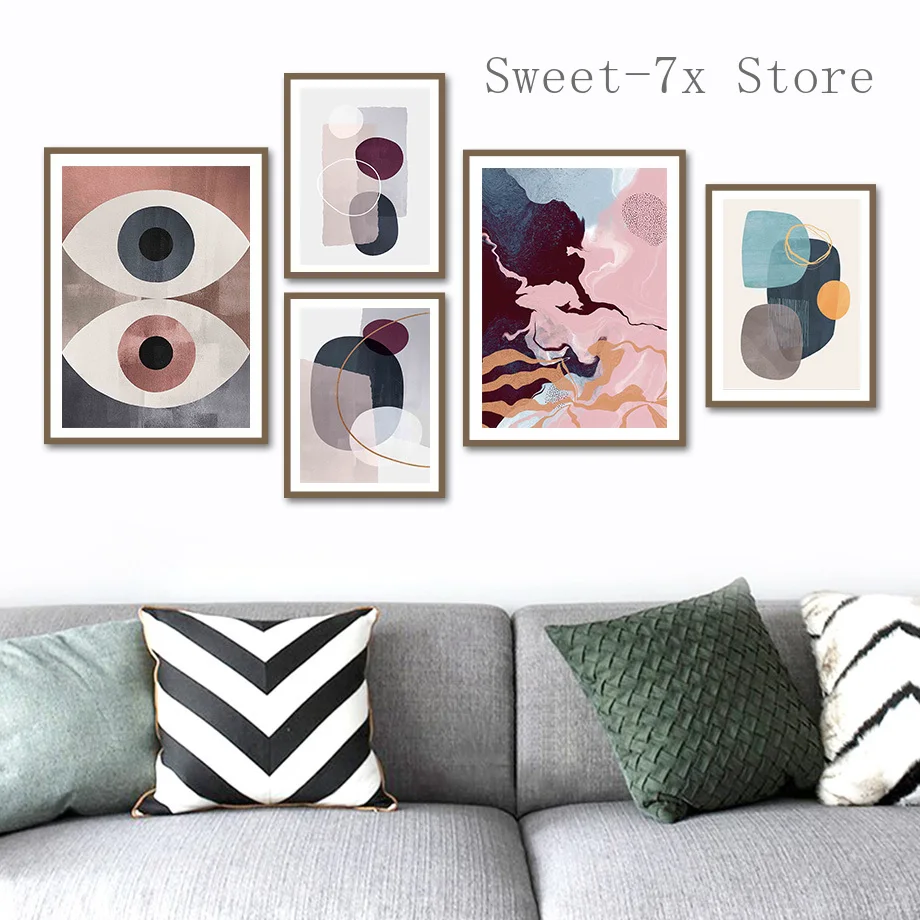 

Abstract Line Geometric Color Block Canvas Painting Art Nordic Posters and Prints Wall Pictures for Living Room Decor Frameless