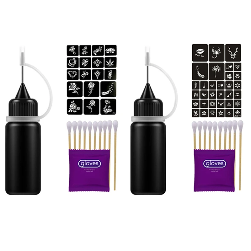 

2 set Temporary Tattoo Ink Jagua Fruit Gel/Ink No Chemicals No Alcohol 10Ml Tattoo Stickers - F11 & Y17