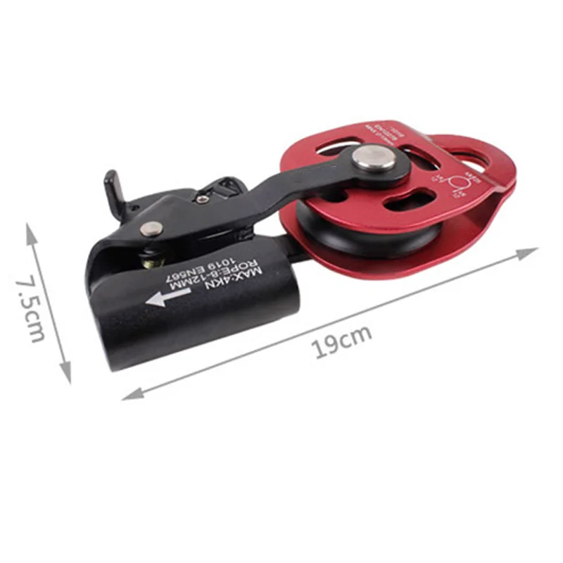 

Rock Climbing Equipment 25Kn Workload Rescue Speed Pulley Heavy Duty Rescue Single Swivel Rope Pulley Block Equipment