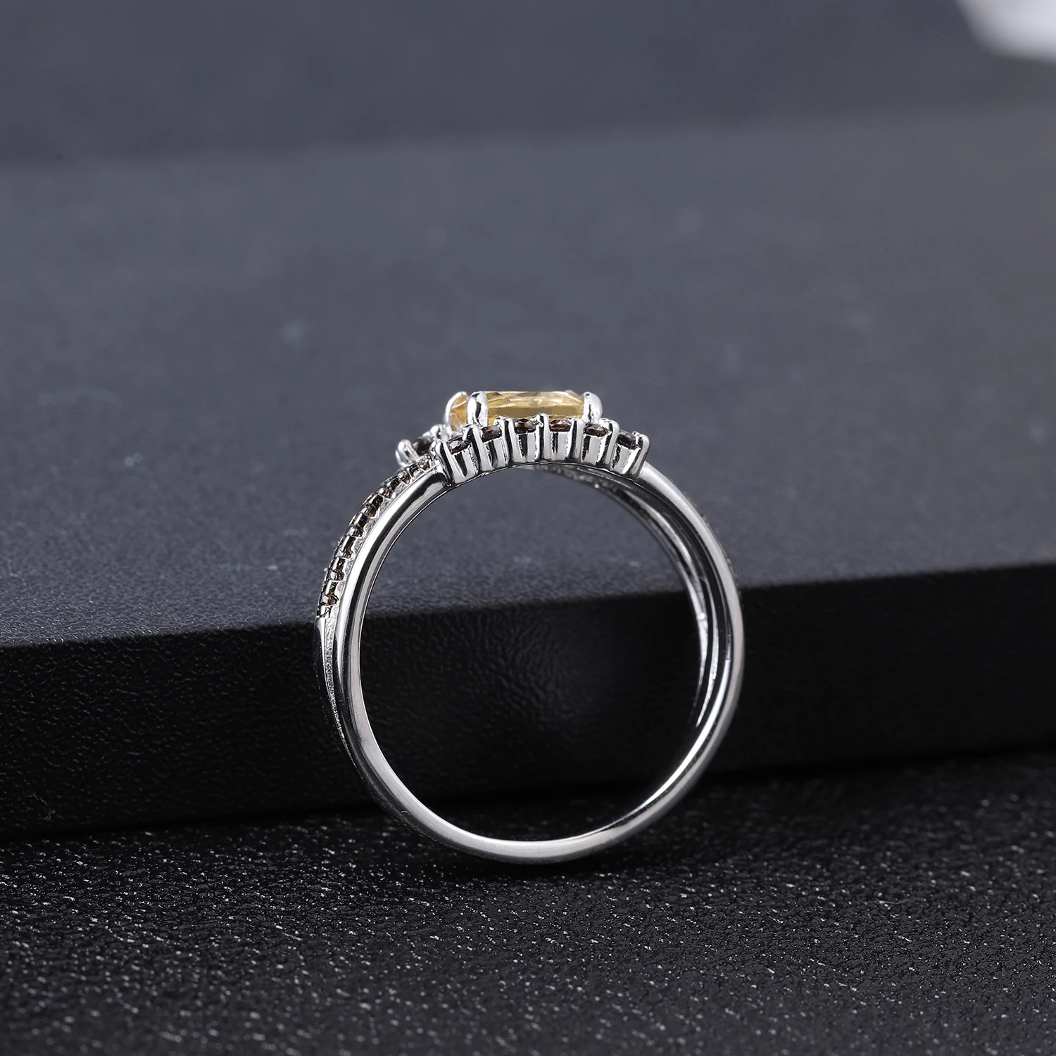 Gem's BALLET 0.81Ct натуральный цитрин драгоценный камень кольца 925 пробы серебро Античный стиль обручальное кольцо для женщин хорошее ювелирное изделие