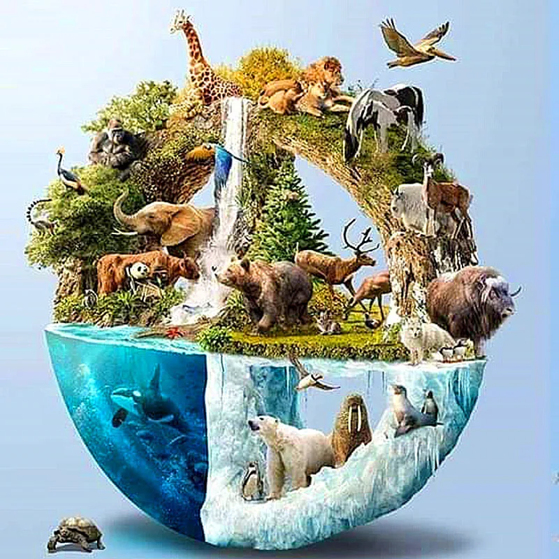 Алмазов картина камни в форме ромба пейзажа Животные мозаика 5d DIY олень Из