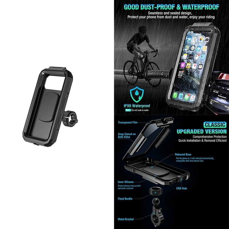 

Mobile Phone Holder Bicycle 360° Rotatable Phone Holder Face Press ID Phone Holder Suitable For Phones