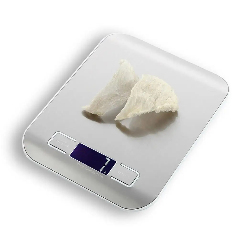 Портативные цифровые кухонные весы высокой точности из нержавеющей стали 5 кг/10
