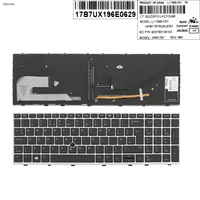 uk new replacement keyboard for hp elitebook 850 g5 755 g5 850 g6 laptop silver frame black key with backlit pointer