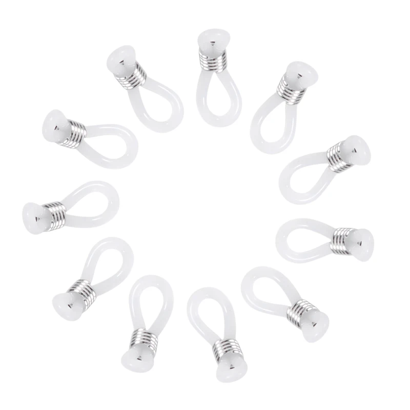 

100PCS Plastic Silicone Glasses Chain Connection Glasses Chain Antiskid Rubber Ring Strap Extension Spring DIY Eyeglasses Rope