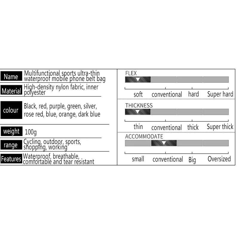 Ультратонкая водонепроницаемая сумка для бега мобильный телефон на талию