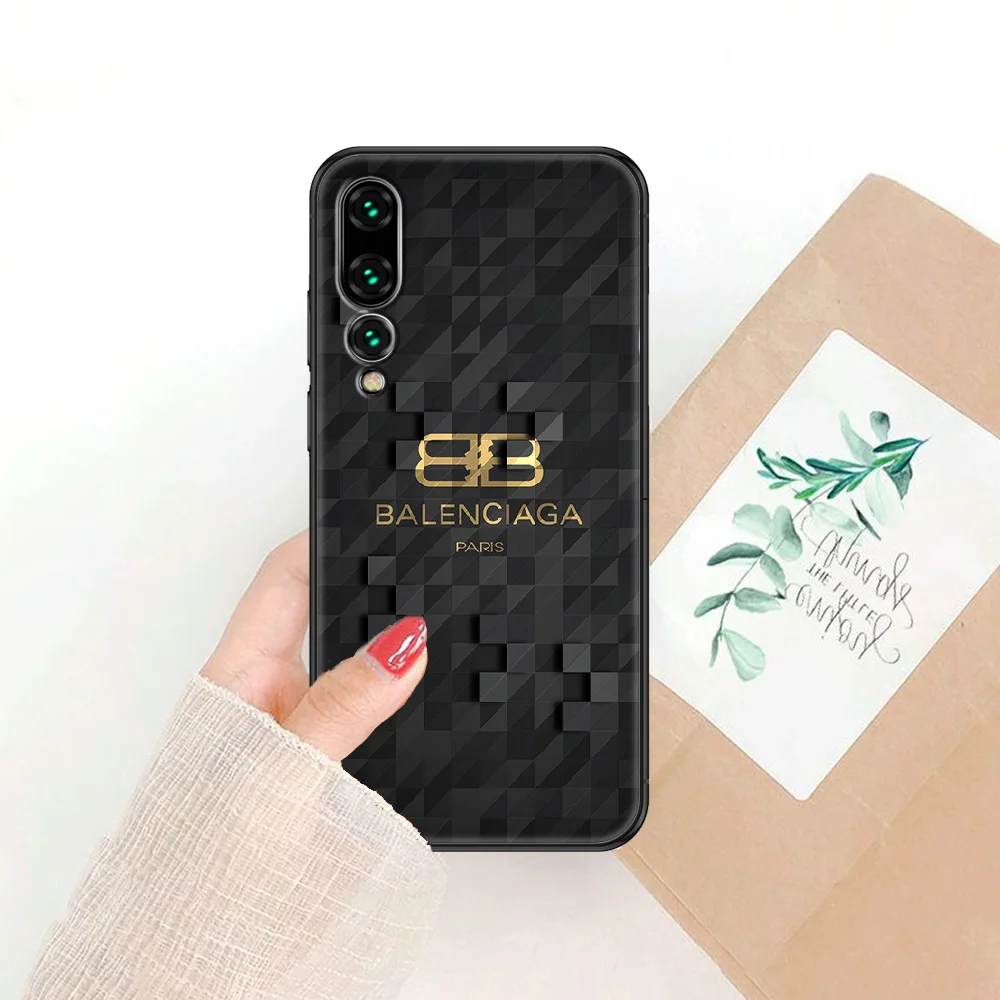 

Luxury Fashion B-Balenciagaes Brand Phone case For Huawei P Mate P10 P20 P30 P40 10 20 Smart Z Pro Lite 2019 black soft back art