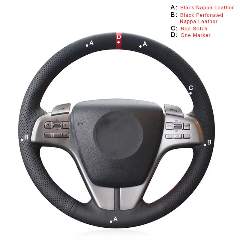 Top Layer Leather Авто оплетка на руле Крышка для Mazda 6(GH) 2009 2007-2012 ручной сшитые автомобильные чехлы интерьер автомобильные аксессуары-Стайлинг - Название цвета: Top Layer Leather