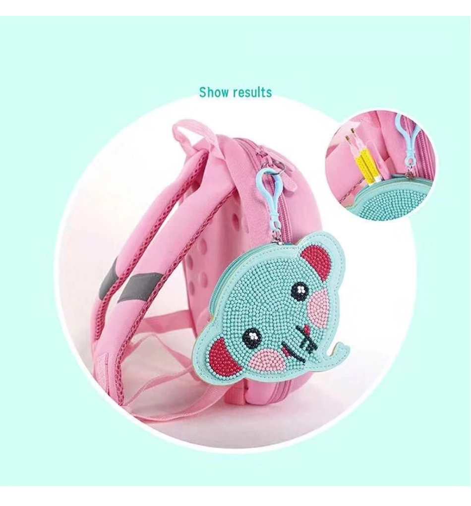 Новый DIY Полный алмаз картина дрель кошелек мультфильм животное шаблон брелок