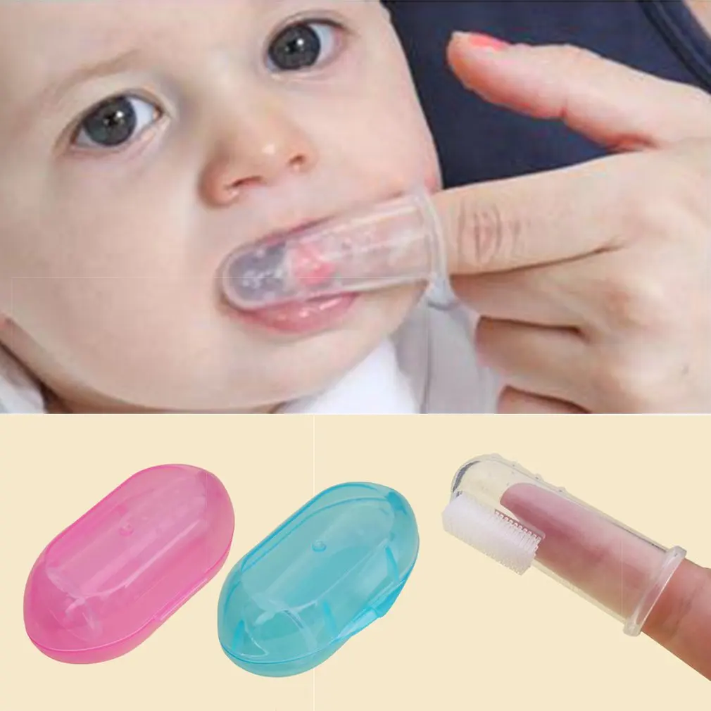 

Baby Toothbrush Food Grade Environmentally Silicone Finger Toothbrush for Baby & Toddlers Toothbrush Teether and Oral Massager