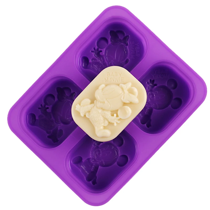 Силиконовая форма для мыла в форме мыши с 4 отверстиями искусственный мусс глины