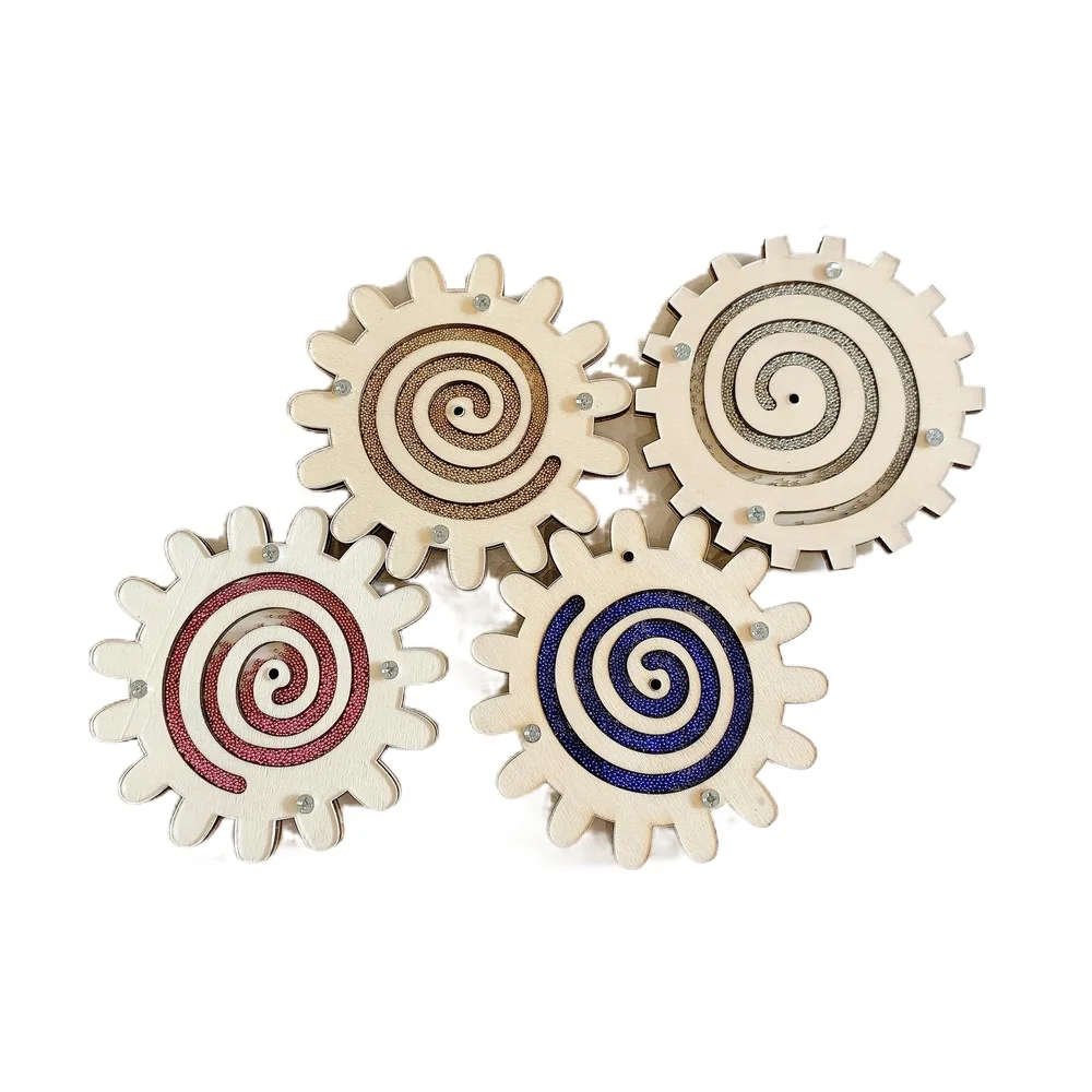 

Busyboard Montessori Busy Board Accessories Materials Homemade Colorful Round Wooden Hourglass Time Toy Diy Toys for Children