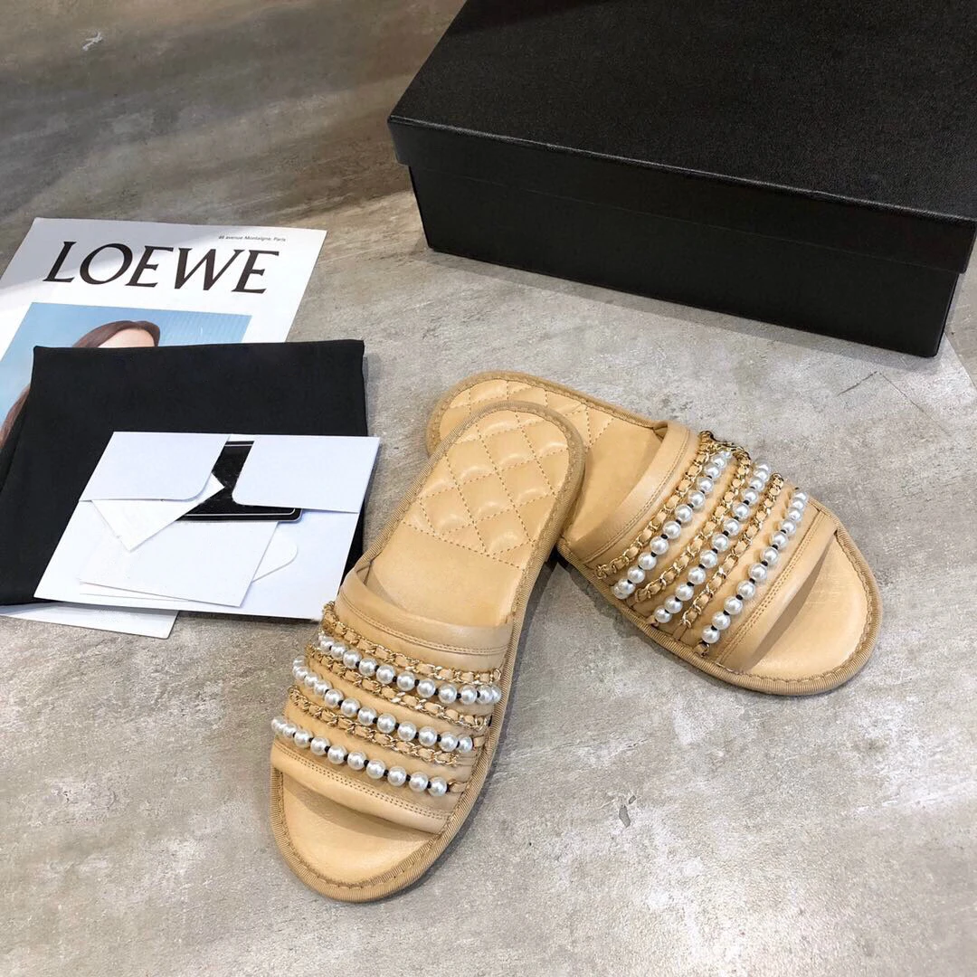 

Prowow slippers women summer 2021Korean version of the new exterior to wear versatile low-heeled slippers versatile flat slipper