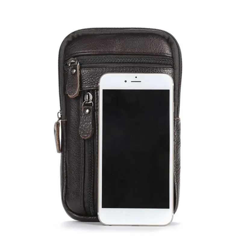 

Men's Genuine Leather Fashion Phone Pouch Belt Bag Shoulder Crossbody Waist Pack M2EA
