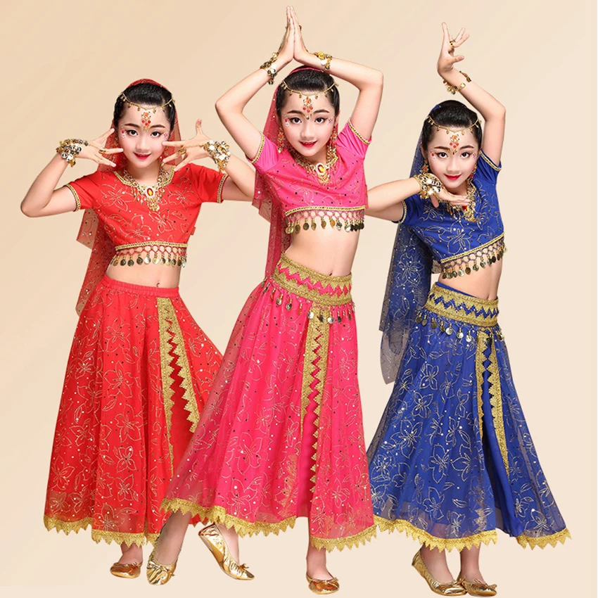 Костюм для восточных танцев живота на детский день индийские модные платья
