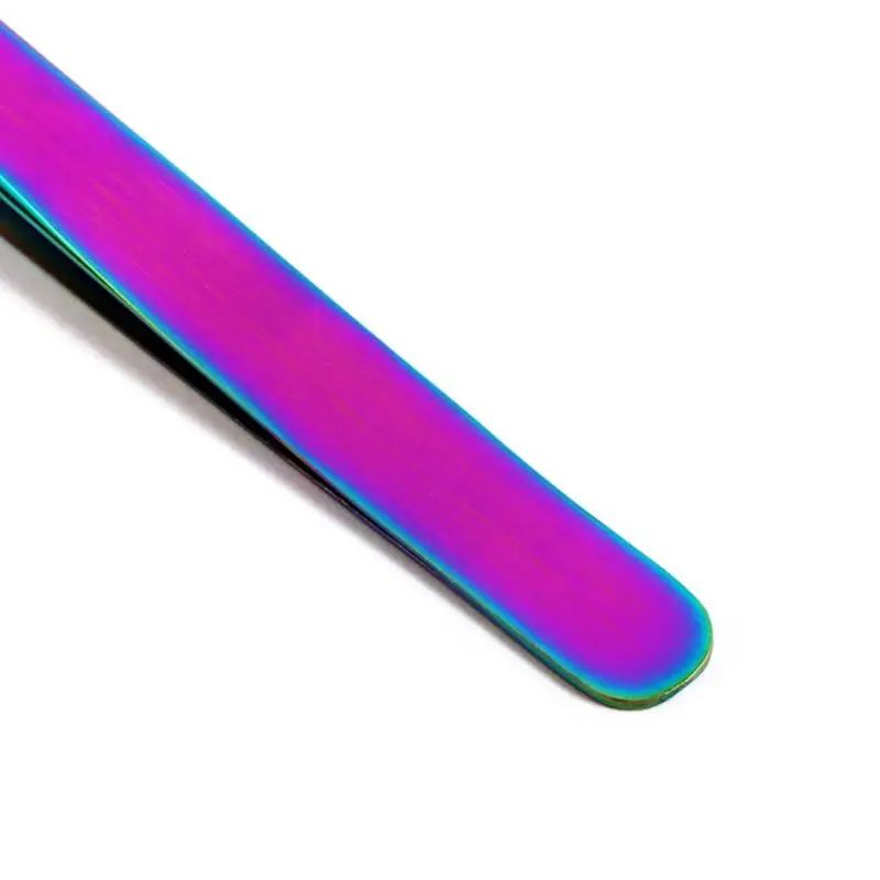 

1Pc Stainless Steel Straight Curved Eye Lashes Tweezers Rainbow Colored False Fake Eyelash