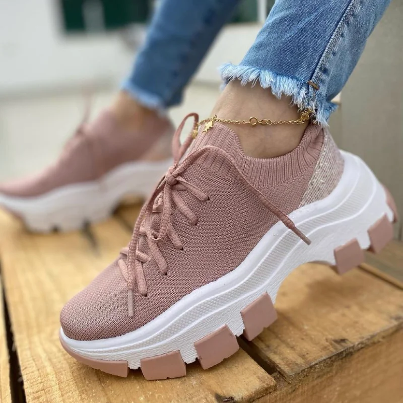 

Women's Sports Jogging Shoes Platform Casual Shoes New Cushioning Casual Shoes Lightweight Breathable Ladies Fitness Shoes A